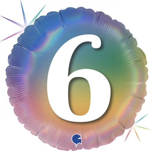 Holographic Pastel Rainbow Foil Balloon 18" 45cm