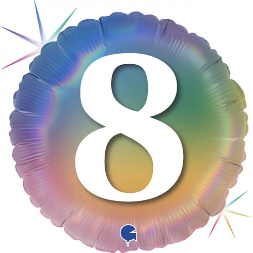 Holographic Pastel Rainbow Foil Balloon 18" 45cm