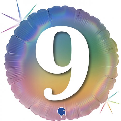 Holographic Pastel Rainbow Foil Balloon 18" 45cm