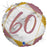 60 Numbered Marble Pink and Gold Glitter Balloon Foil Balloon 18" 45cm