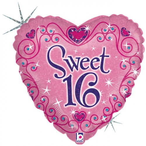 "Sweet 16" Holographic 18" Foil Balloon
