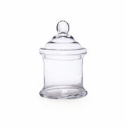 Glass Candy Jar Cylinder W/Lid Clear