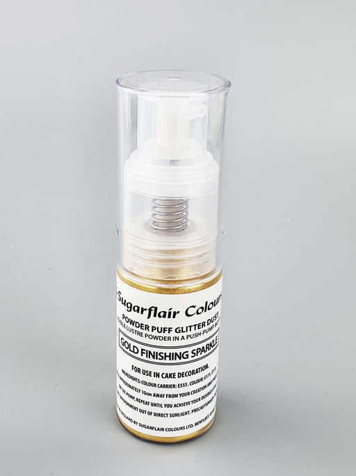 Gold Finishing Sparkle - Powder Puff Glitter Dust - Sugarflair Pump Spray - 10G