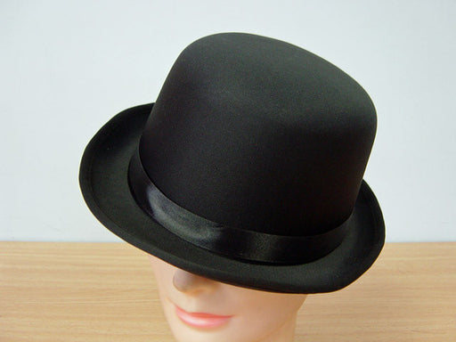 Hat Bowler Black Satin