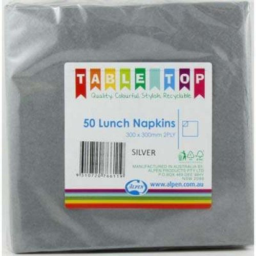 Lunch Napkin Pack 50 - Silver