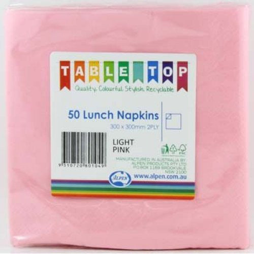 Lunch Napkin Pack 50 - Light Pink
