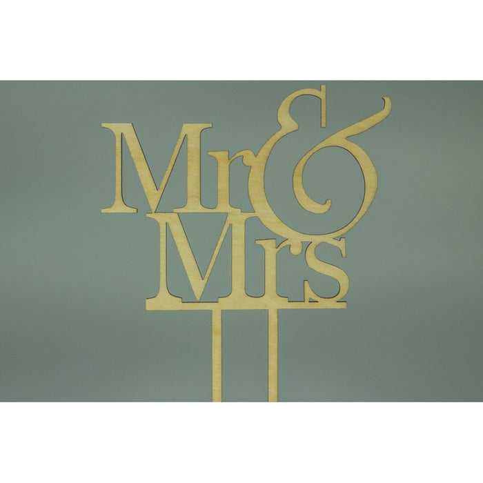 Mr And Mrs Wood Look Acrylic Cake Topper