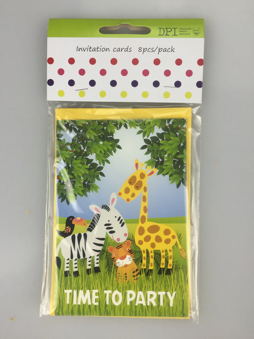 Jungle Invitations Cards 8pcs