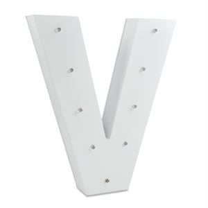 LED Alpha Light White Letter V