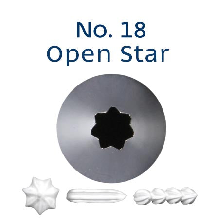 No. 18 Open Star Stainless Steel Piping Tip