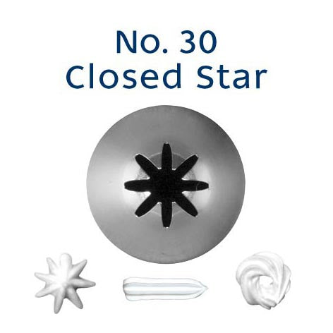 No. 30 Closed Star Standard Stainless Steel Piping Tip