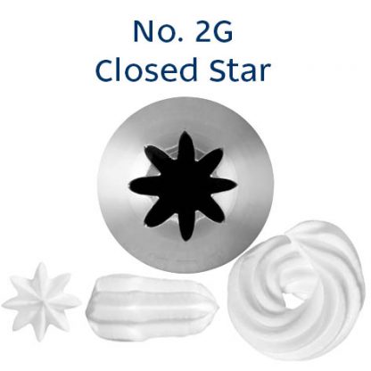 Loyal No.2G Closed Star Stainless Steel Piping Tip