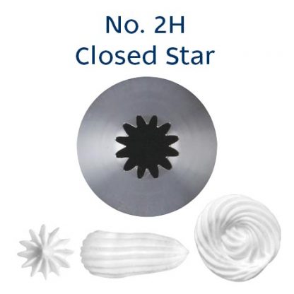 Loyal No.2H Closed Star Stainless Steel Piping Tip