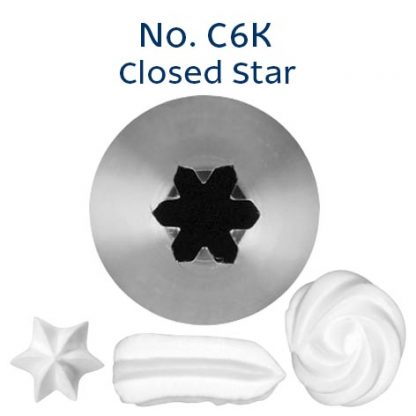 Loyal No.C6K Closed Star Stainless Steel Piping Tip