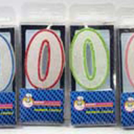 Numeral Candles Assorted Colours - Blue, Red, Green, Pink - 0