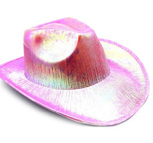 Metalic Cowboy Hat - Light Pink