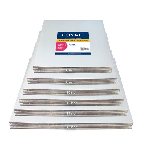 Loyal - Cake Board - Square Silver Masonite