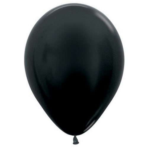 Decrotex 100 Pack Metallic Black 30cm Balloon