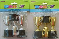 3 Pack Of Trophies - Silver & Gold