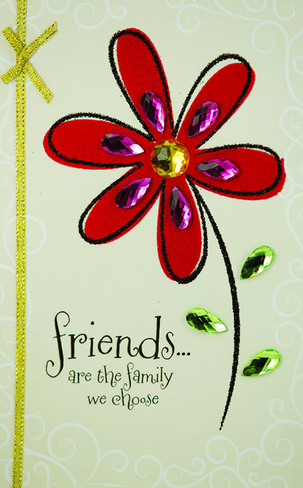 Her Birthday Friend Flower Gem Card