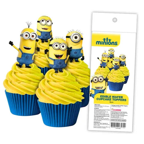Minions Edible Wafer Cupcake Toppers 16 Piece Pack