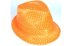 Neon Fedora Hat Orange