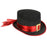 Top Hat Black/Red Band & Gold Buckle