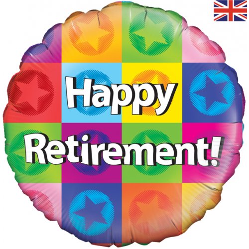 Happy Retirement 18" 45cm Foil Balloon With Stars