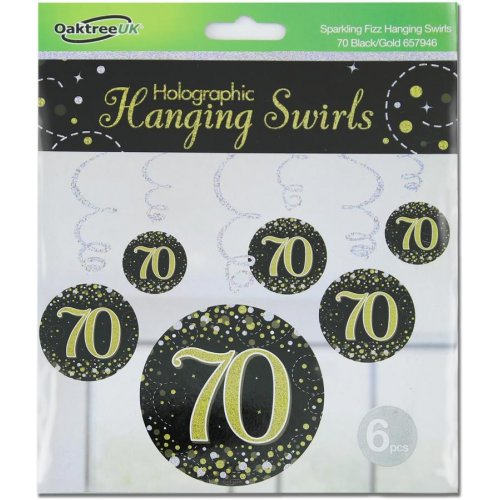 Hanging Swirl Sparkling Fizz Black and Gold