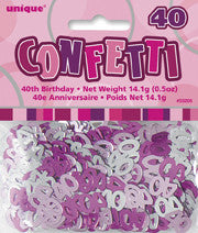 Glitz Pink Scatter Confetti- 40th