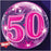50th Pink Starburst Sparkle Bubble 22''/56cm