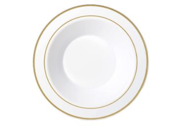 Deluxe Bowl With Gold Rim 19cm 6 Pack