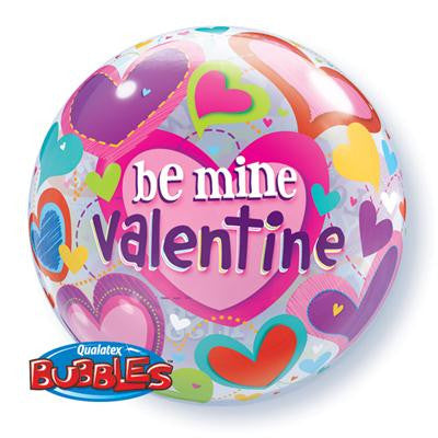 Bubble Balloon Be Mine Valentine Hearts 55cm