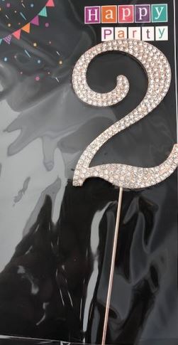 Rose Gold Number Diamante Cake Topper