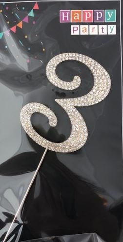 Rose Gold Number Diamante Cake Topper