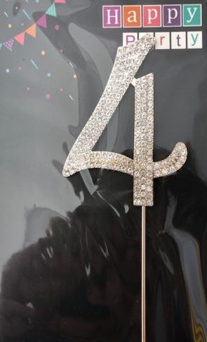 Rose Gold Number Diamante Cake Topper
