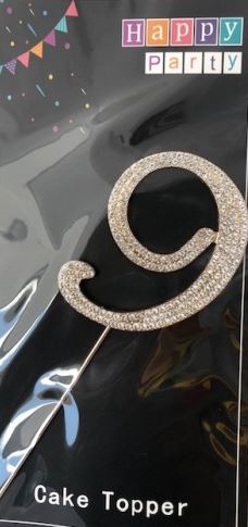 Rose Gold Number Diamante Cake Topper
