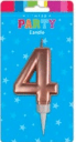 Large Formal Rose Gold Number Candles
