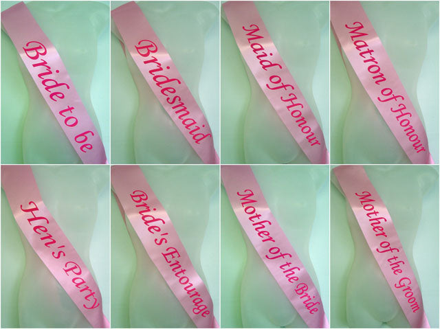 Mother of The Groom Sash - Assorted Colours
