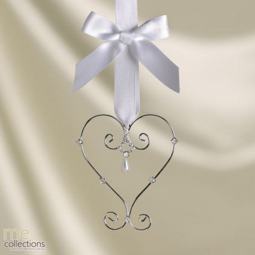 Silver And Diamante Heart