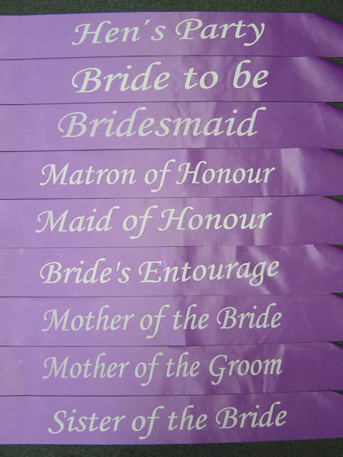 Sister of the Bride Purple Sash