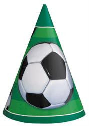 Soccer Party Hats - 8 Pack