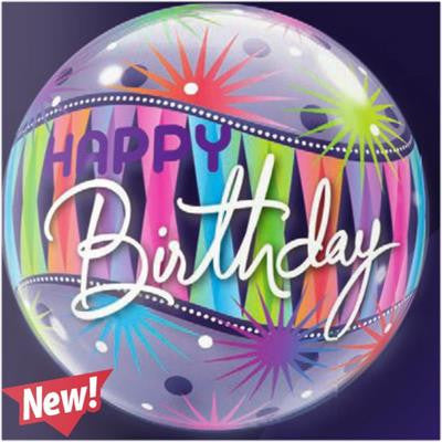 Birthday Sorbet Starburst Bubble Balloon 22''/56cm