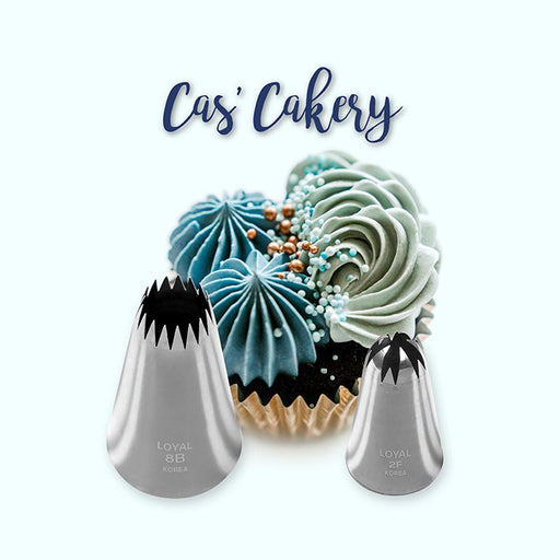 Cas Cakery Loyal Texture Tip Set 8B and 2F Piping Tips