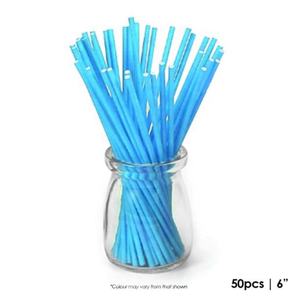 Cake Craft | 6 Inch Lollipop Sticks | Blue | Pack Of 50