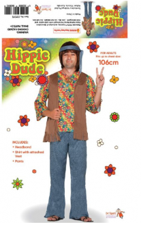 Hippie Dude Adult Costume - Medium