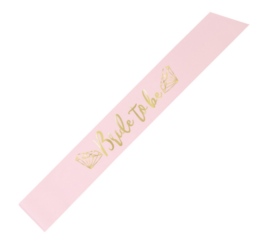Pink and Gold Bride to be Sash