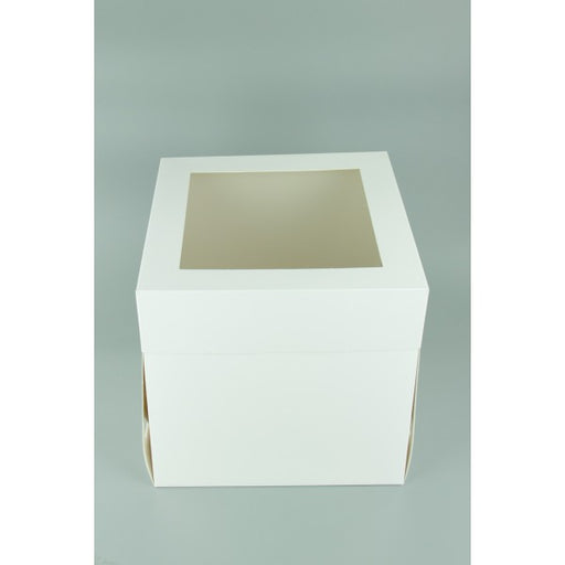 Cake Box 10" White Tall With Lid 10x10x12