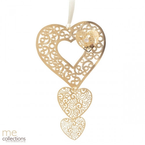 THREE HEARTS WEDDING CHARM GOLD