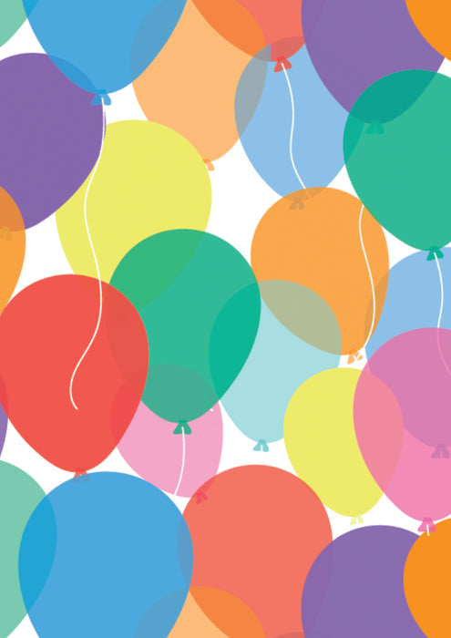 Folded Gift Wrap Rainbow Balloons